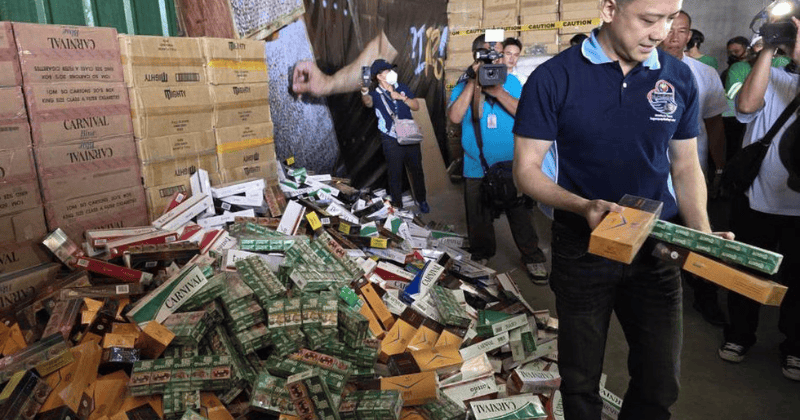 BIR Sinunog ang 14 Milyong Iligal na Yosi