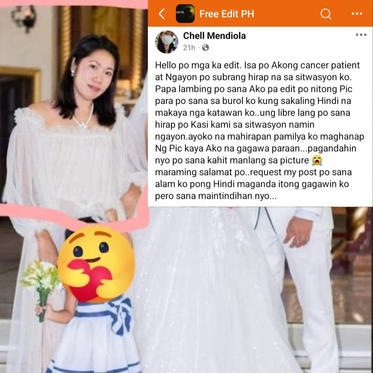 Cancer patient humiling ng libreng photo edit para sa kanyang burol, umantig sa netizens