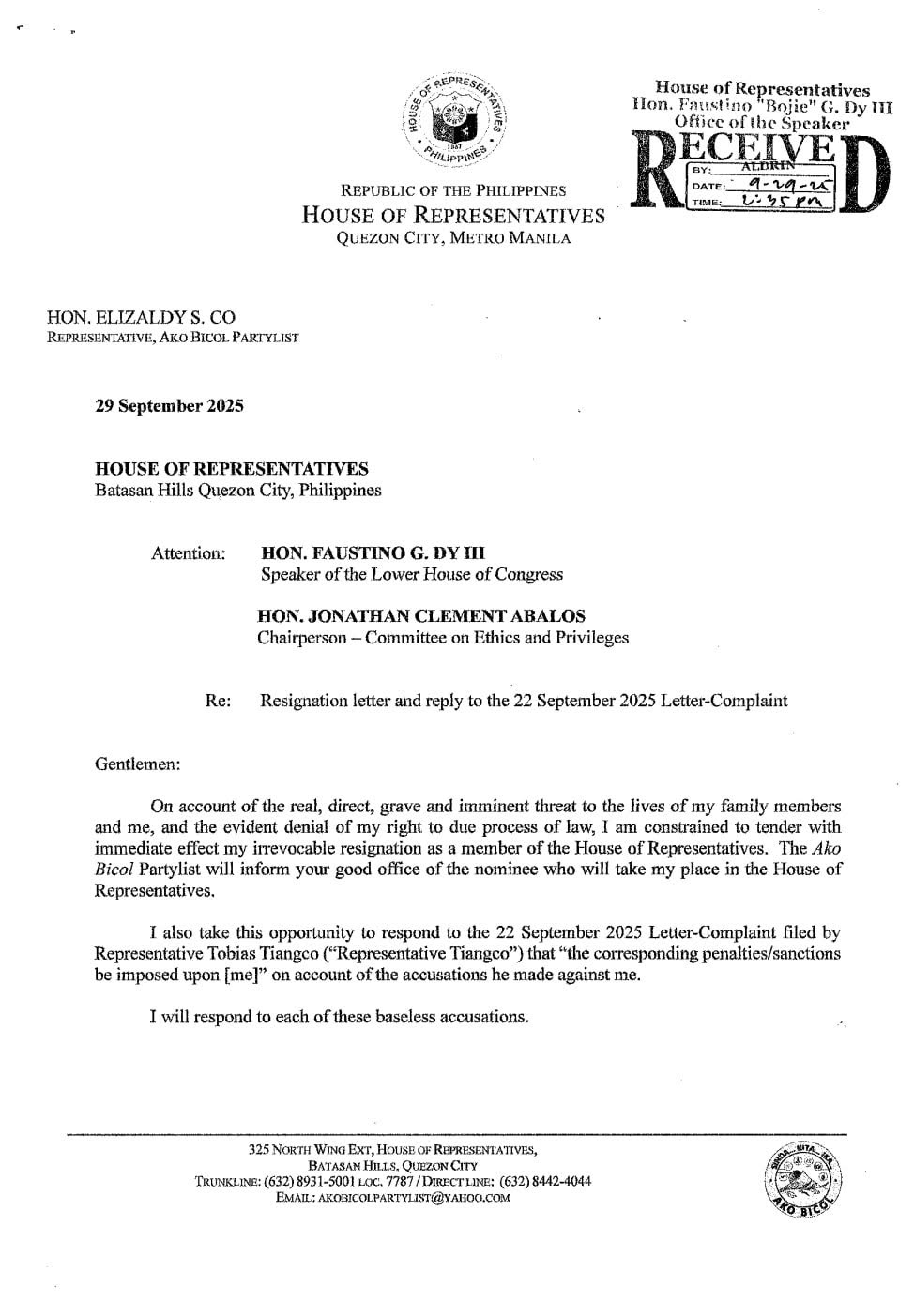 Zaldy Co, tuluyan nang nagbitiw sa Kongreso!