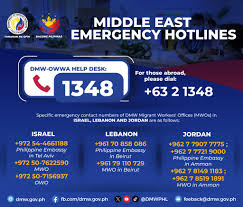 PH gov't naglabas ng emergency hotlines para sa mga OFWs sa gitna ng gulo sa Middle East