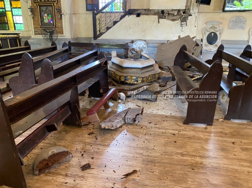 300 taong gulang na pulpito sa Maragondon, gumuho! Heritage experts, agad kumilos para sa restorasyon