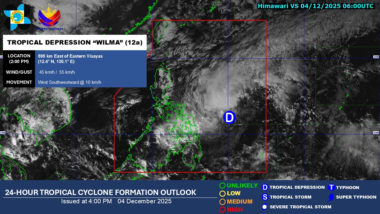 Bagyong Wilma bahagyang bumilis; landfall sa Eastern Visayas ngayong Sabado