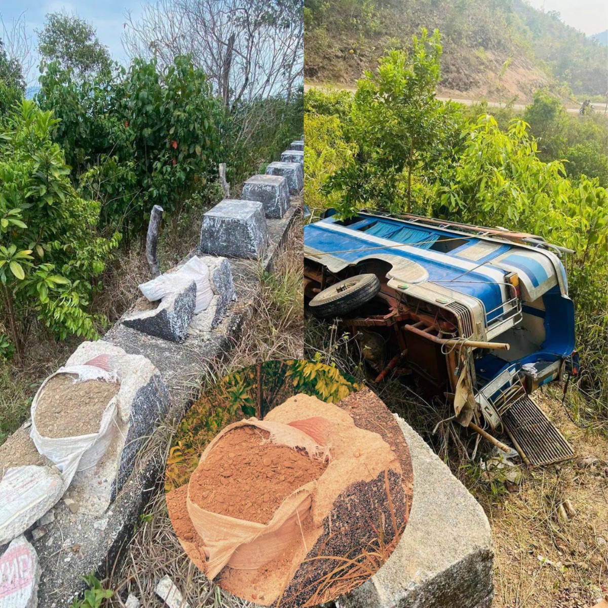 Busuanga barrier found filled with sacks after crash — Cost-cutting shortcut or danger to public safety?