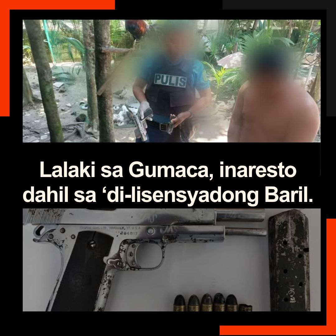 Lalaki, arestado sa Gumaca Quezon matapos magpaputok ng baril na hindi lisensiyado
