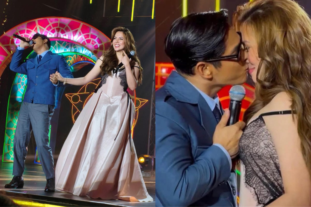 Coco Martin, nagbigay ng surprise kiss kay Julia Montes sa ABS-CBN Christmas Special
