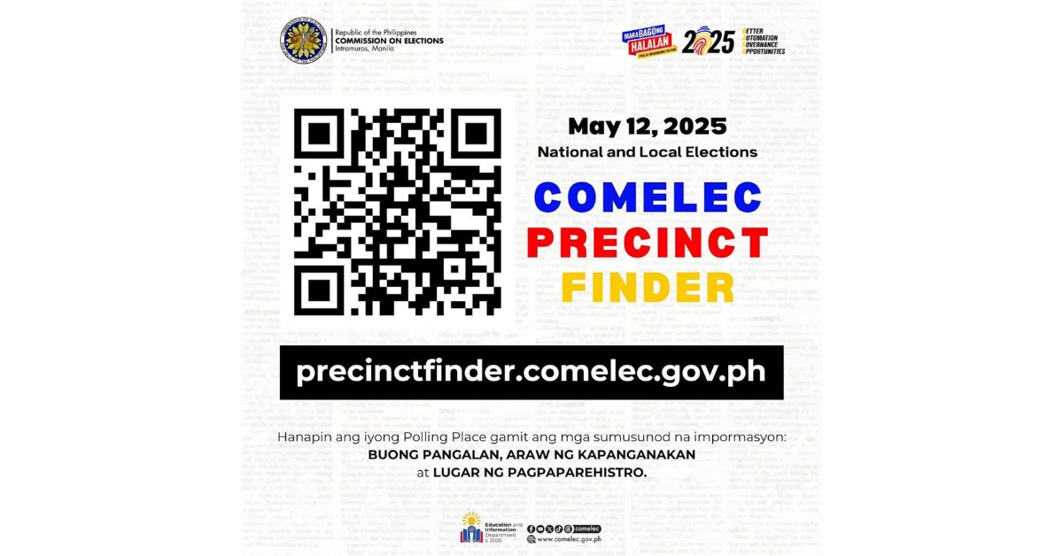 Comelec inilunsad ang online precinct finder para sa halalan 2025