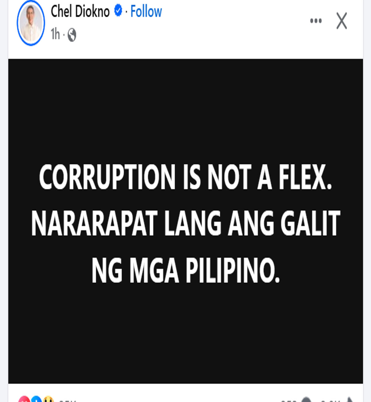 ‘Nararapat lang ang galit ng mga pilipino’ — Chel Diokno, nagpahayag ng mariing paninindigan laban sa katiwalian