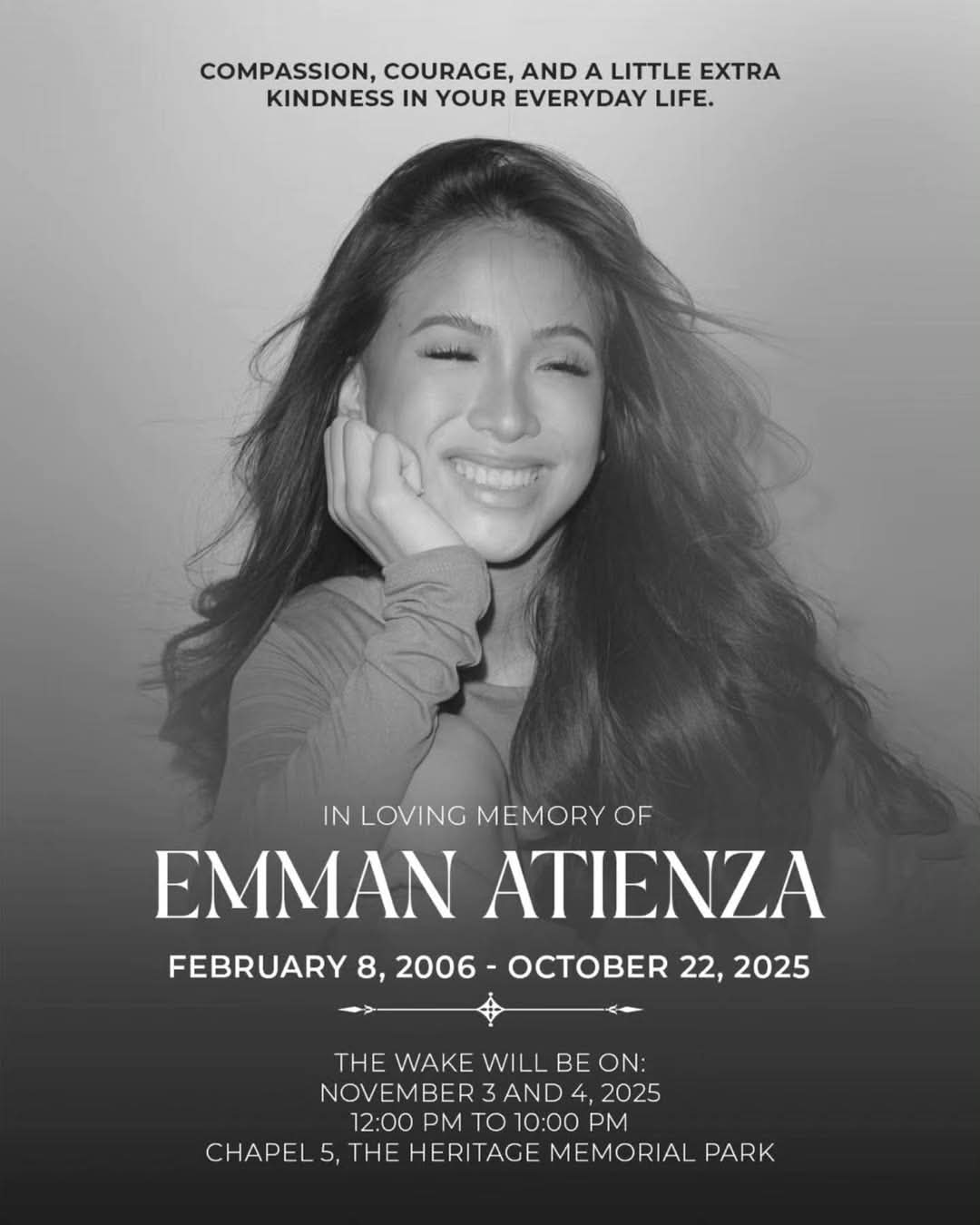 Kim Atienza, ibinahagi ang wake details ng anak na si Emman: 'We love you our dearest, dearest Emman'