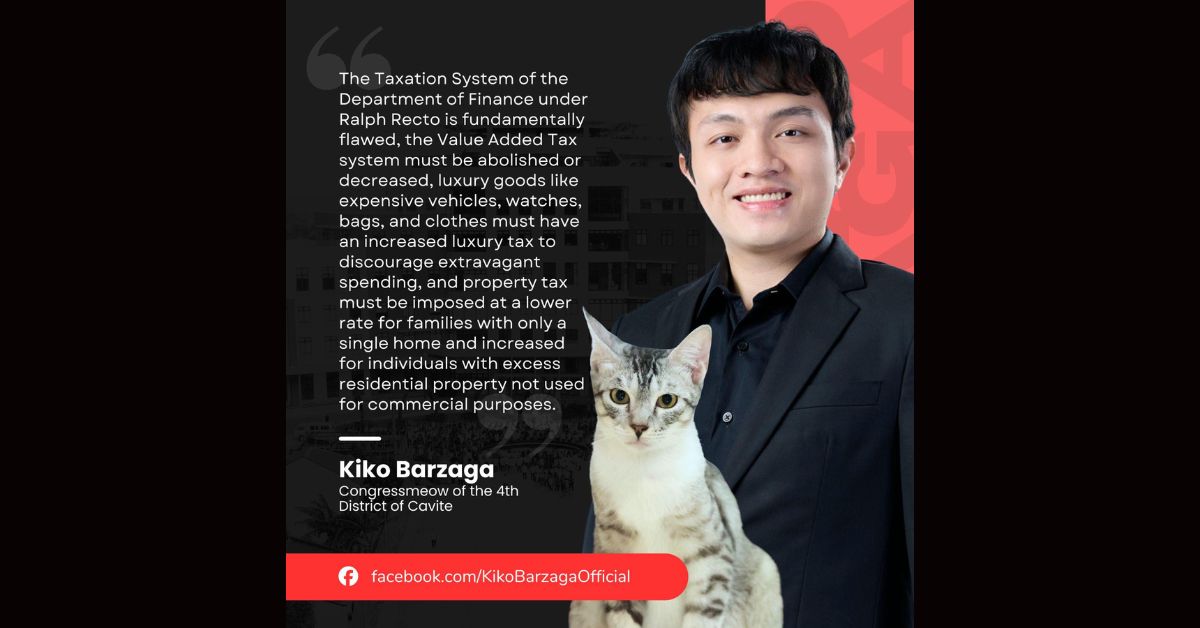 Kiko Barzaga: Buwagin ang VAT, itaas ang tax ng luxury goods