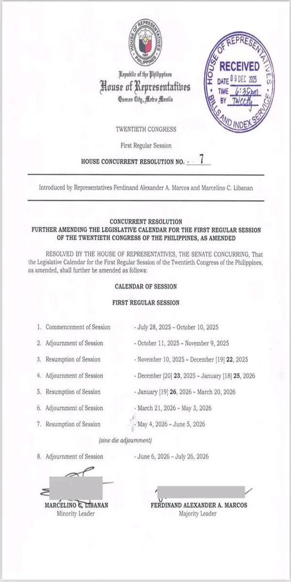 House of Representative, inusog ang adjournment para maaprubahan ang 2026 national budget