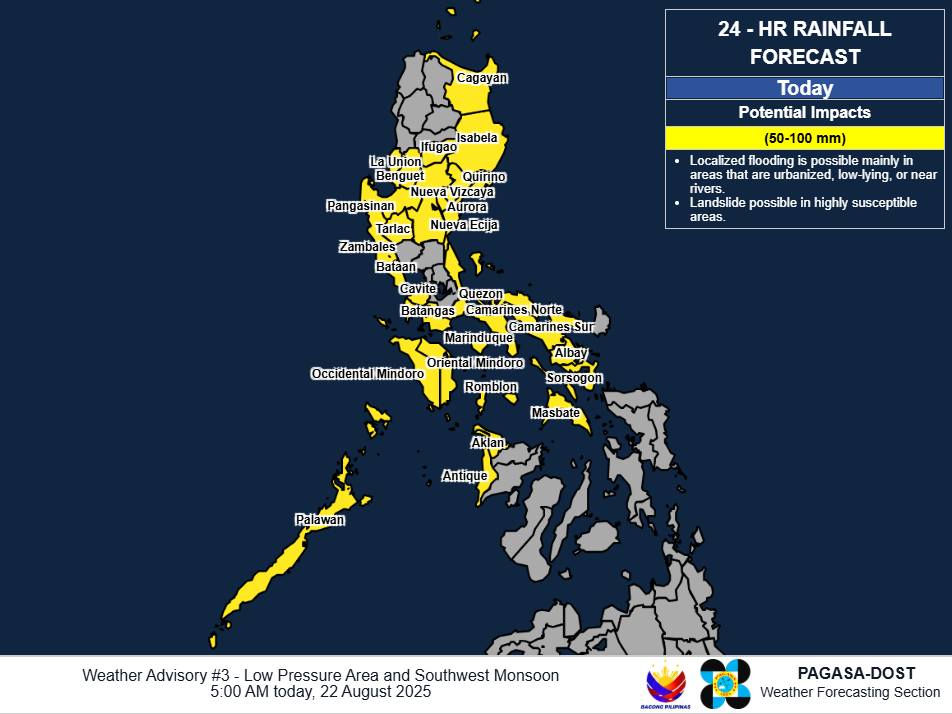 LPA sa Aurora posibleng maging bagyong isang sa loob ng 24 oras