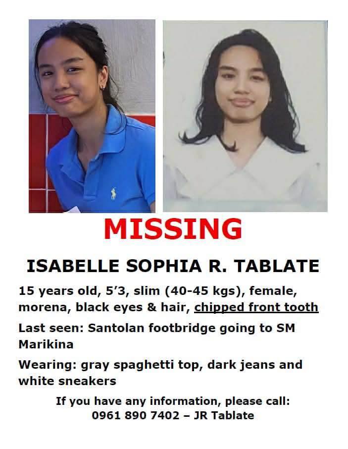 Missing Pasig student found dead — What happened to Isabelle Tablate?