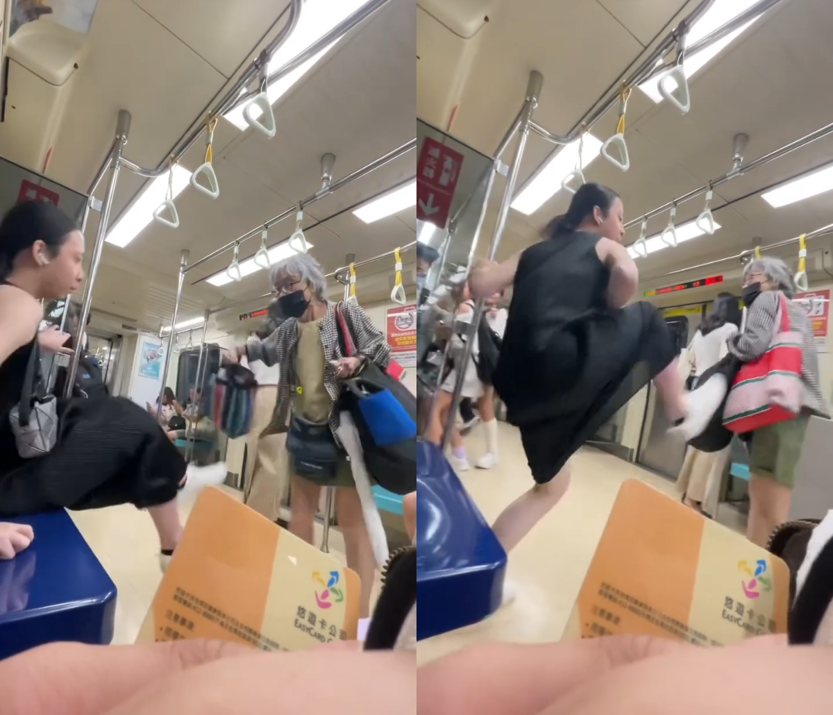 Pasaherong transgender, sinipa ang matandang babae sa Taiwan MRT dahil sa priority seat