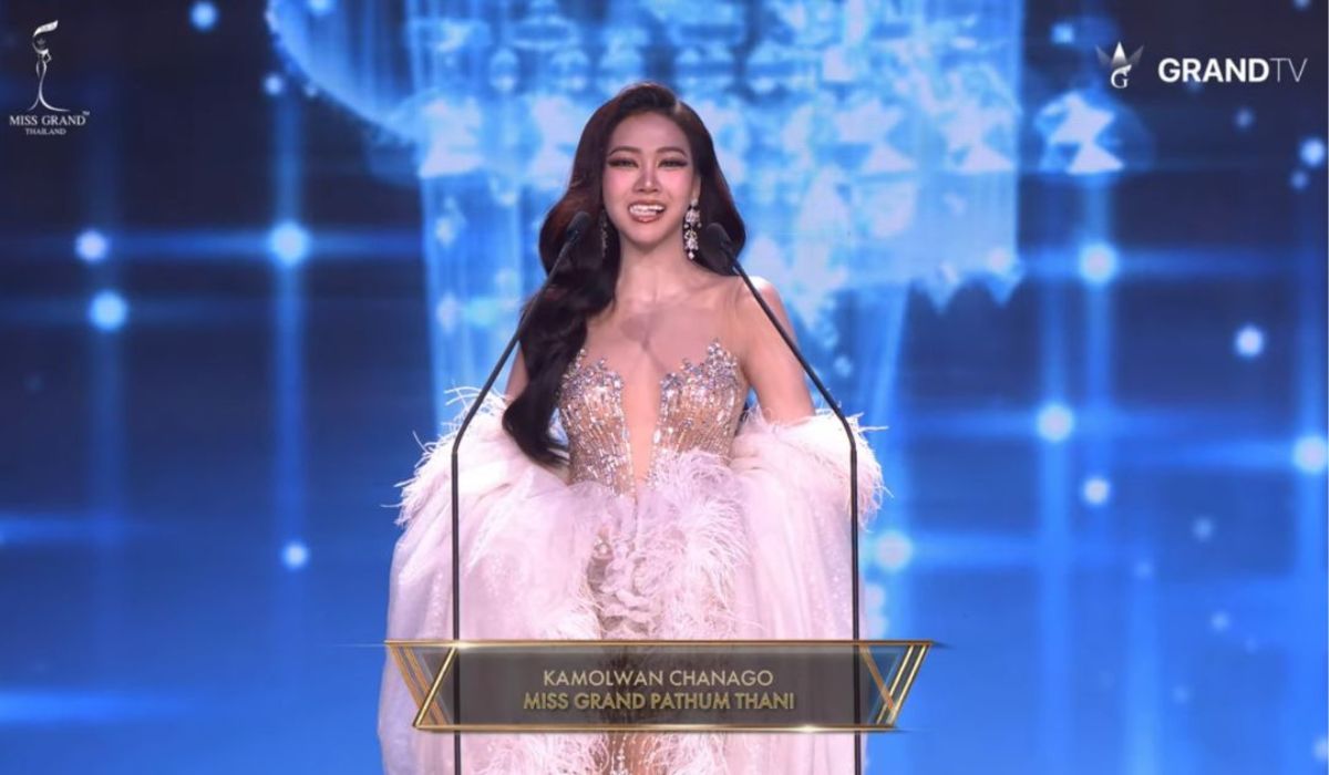 Pustiso ng contestant sa Miss Grand Thailand 2026, natanggal habang nasa stage