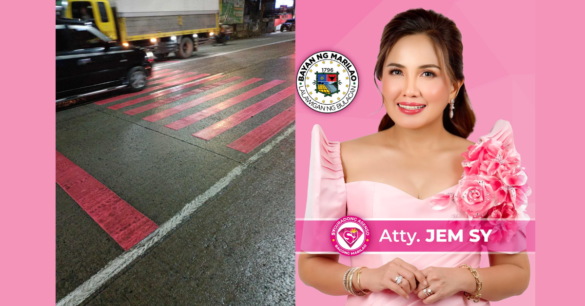 Pink pedestrian lane sa Marilao, binatikos bilang delikado at labag sa road safety standards