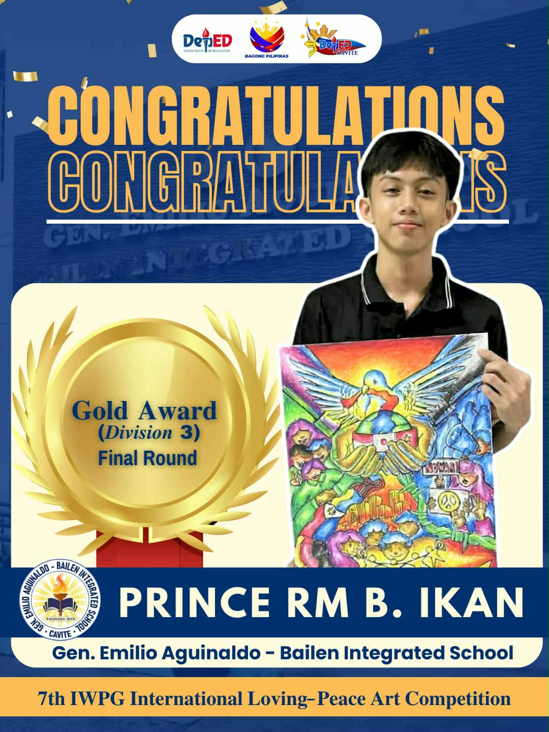 Ginto Para sa Pinas: Pinoy student, wagi sa ‘International Loving-Peace Art Competition’