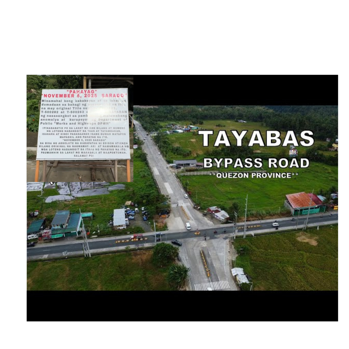 Tayabas bypass road sa Quezon, ipapasara ng may-ari ng lupa dahil sa hindi pa bayad ng DPWH