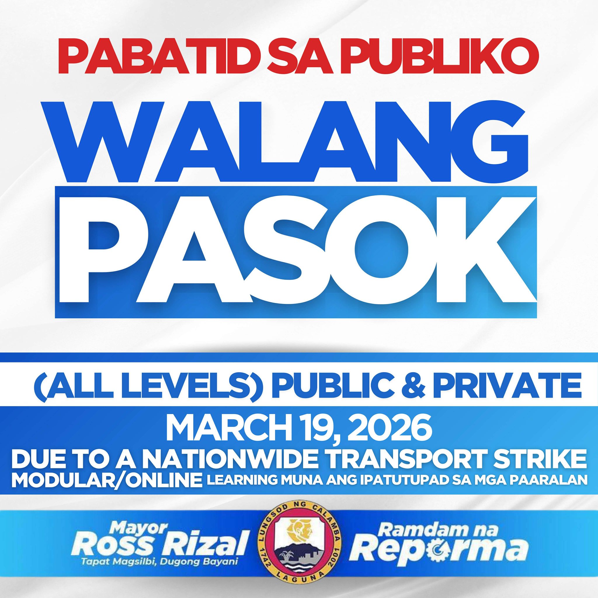 Classes suspended in Calamba due to transport strike — How will students adapt to disruptions?