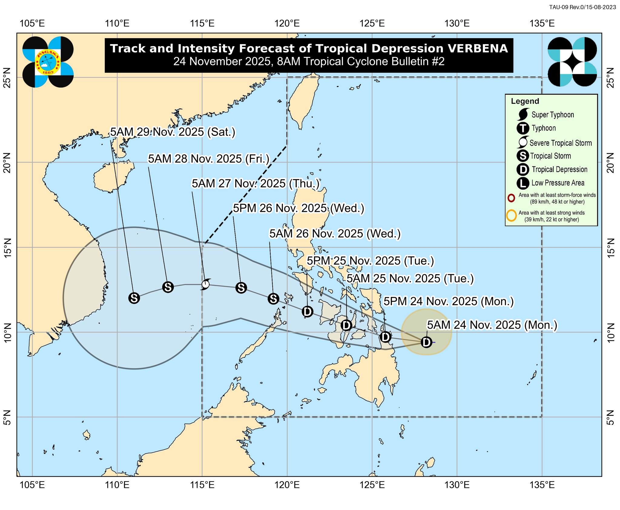 PAGASA nagtaas ng Signal No. 1 sa 23 lugar dahil sa TD Verbena