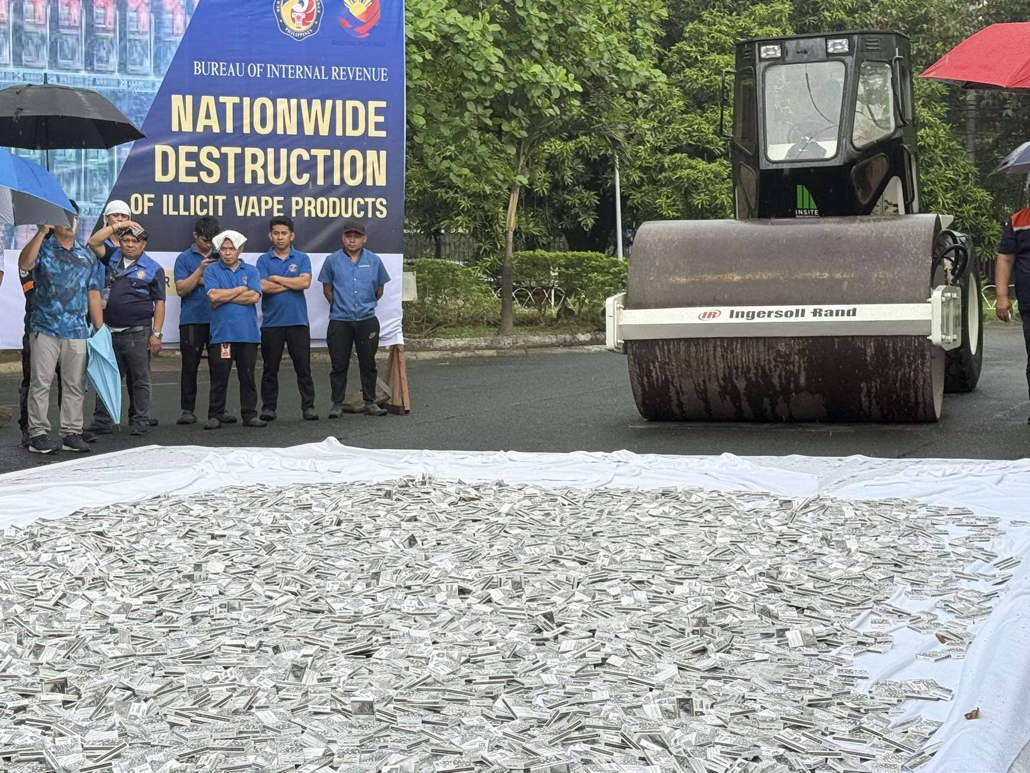 Libo-libong vape dinurog ng BIR sa crackdown sa smuggling